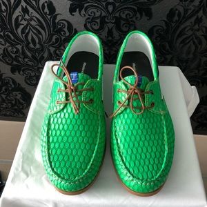 Brand new Floris Van Bommel boat green shoes us10